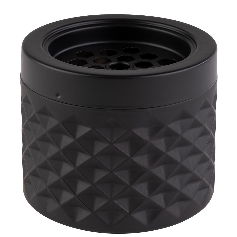 APS-Germany APS Windaschenbecher – Ø 9,5 × 8 cm – Glas & Metall, Schwarz