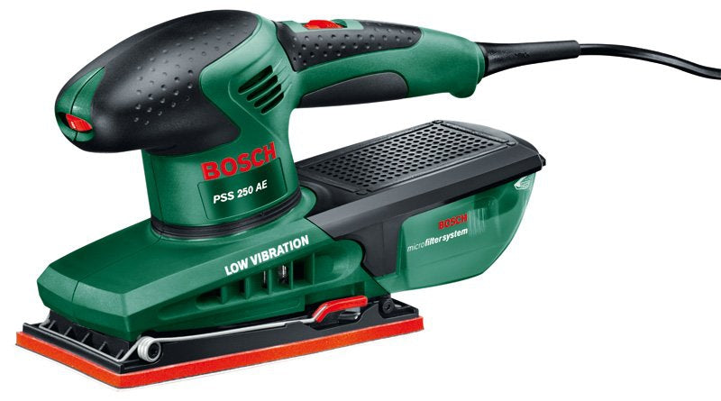 Bosch PSS 250 AE Schwingschleifer – 250 W – Klettverschluss, 92 × 182 mm