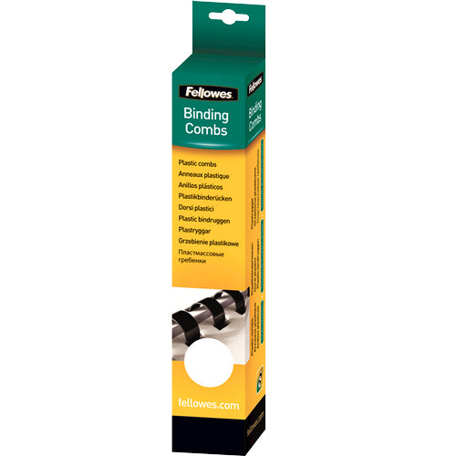 Fellowes CombBind Plastikbinderücken – A4 – Ø 6 mm – 21 Ringe – 2–20 Blatt, Weiss – 25 Stk.