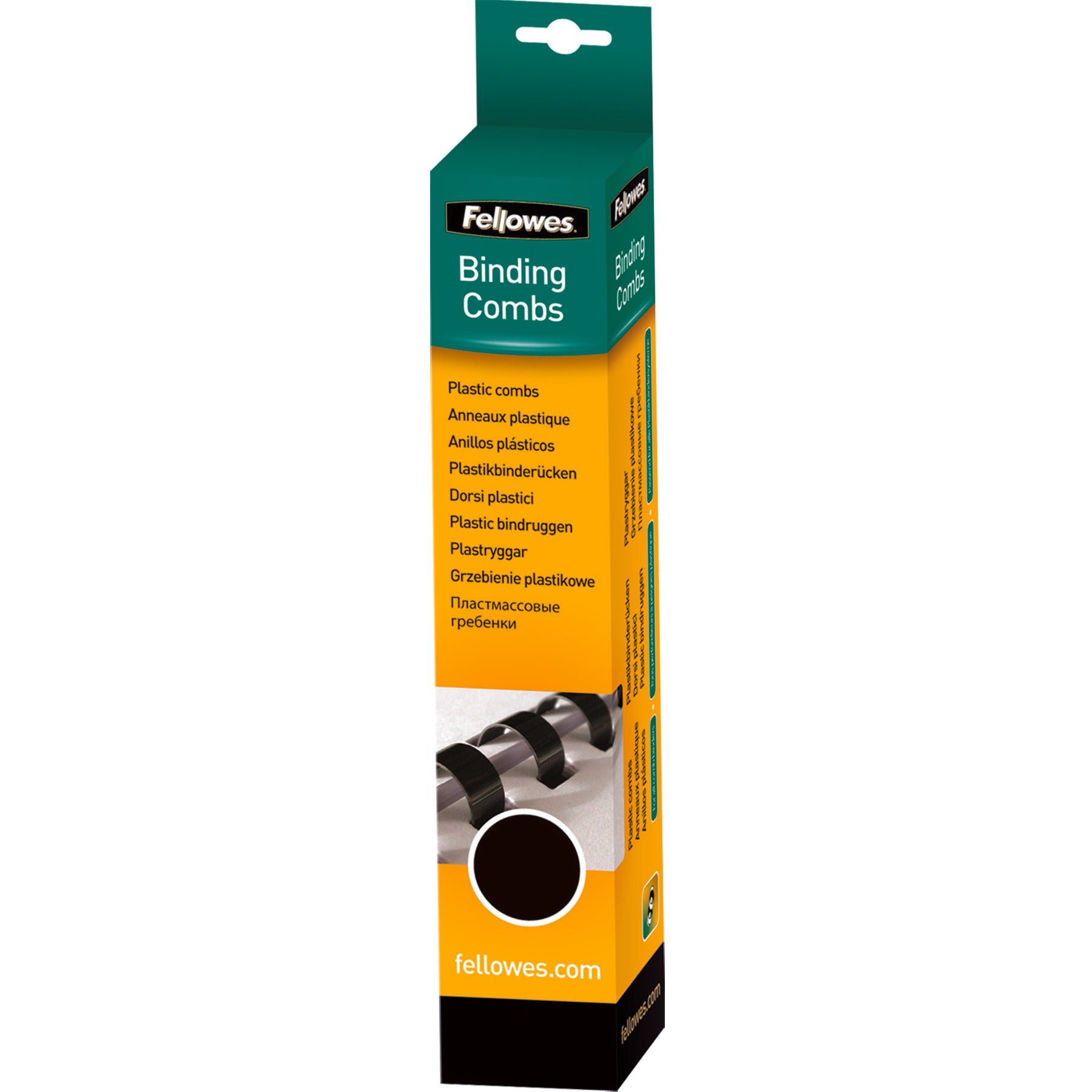 Fellowes CombBind Plastikbinderücken – A4 – Ø 12 mm – 21 Ringe – bis 80 Blatt, Schwarz – 25 Stk.