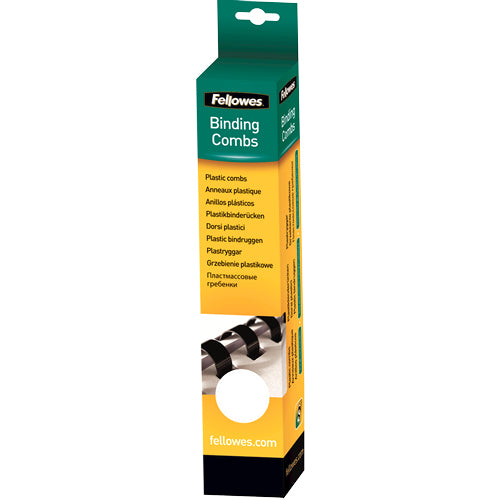 Fellowes CombBind Plastikbinderücken – A4 – Ø 14 mm – 21 Ringe – bis 100 Blatt, weiss – 25 Stk.