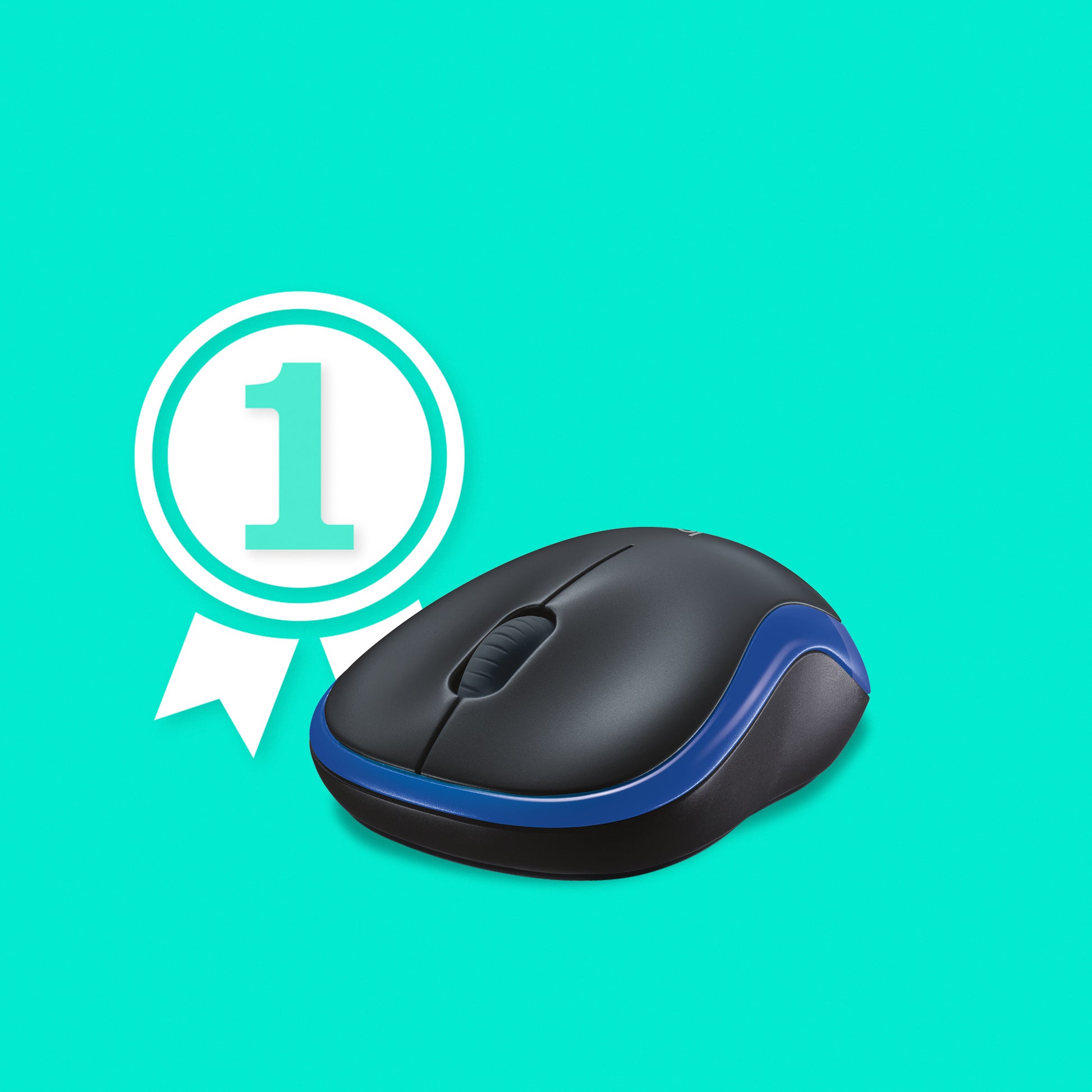 Logitech M185 Mobile Maus – kabellos, schwarz/blau