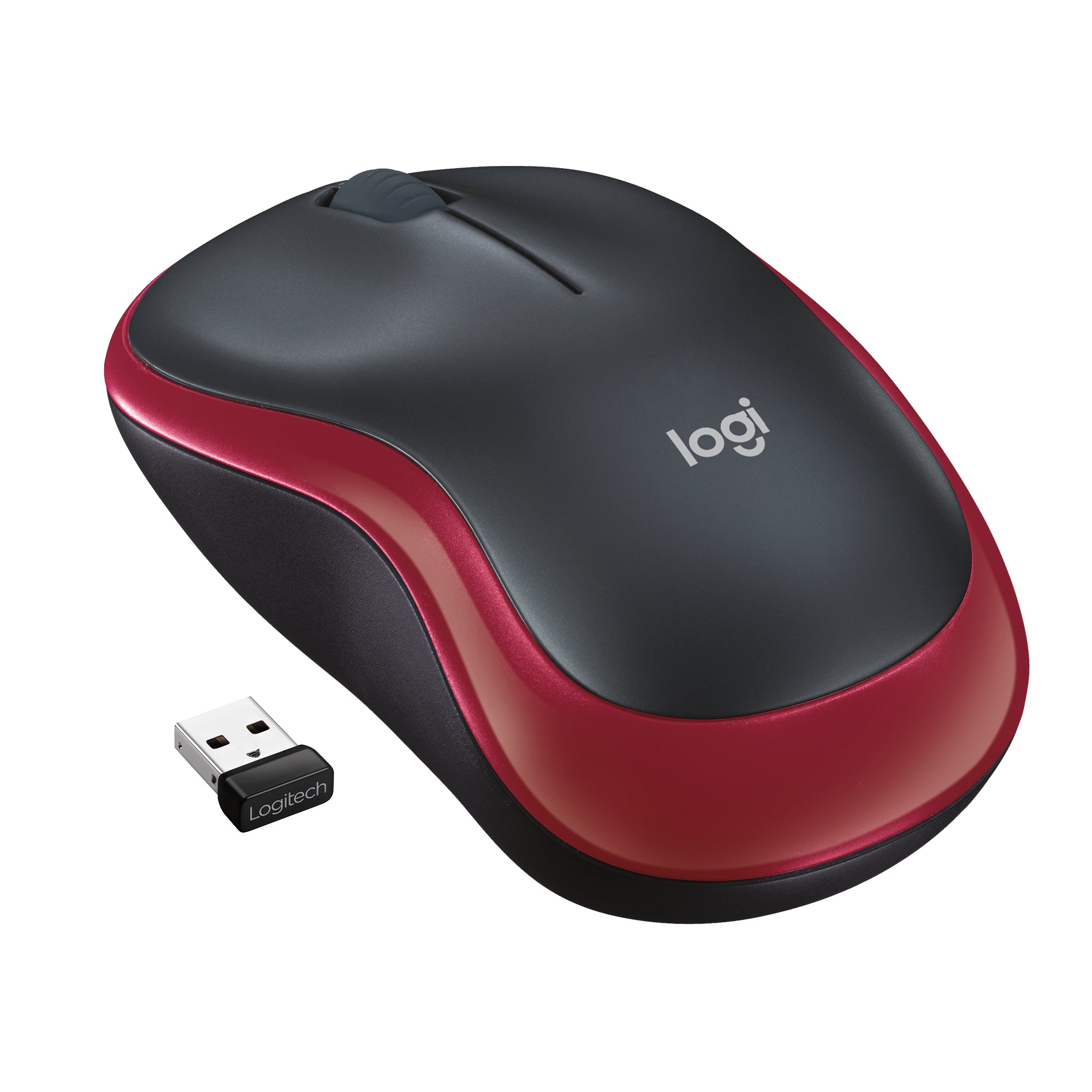 Logitech M185 – Maus – Kabellos (2,4 GHz), 1000 DPI, beidhändig, Rot