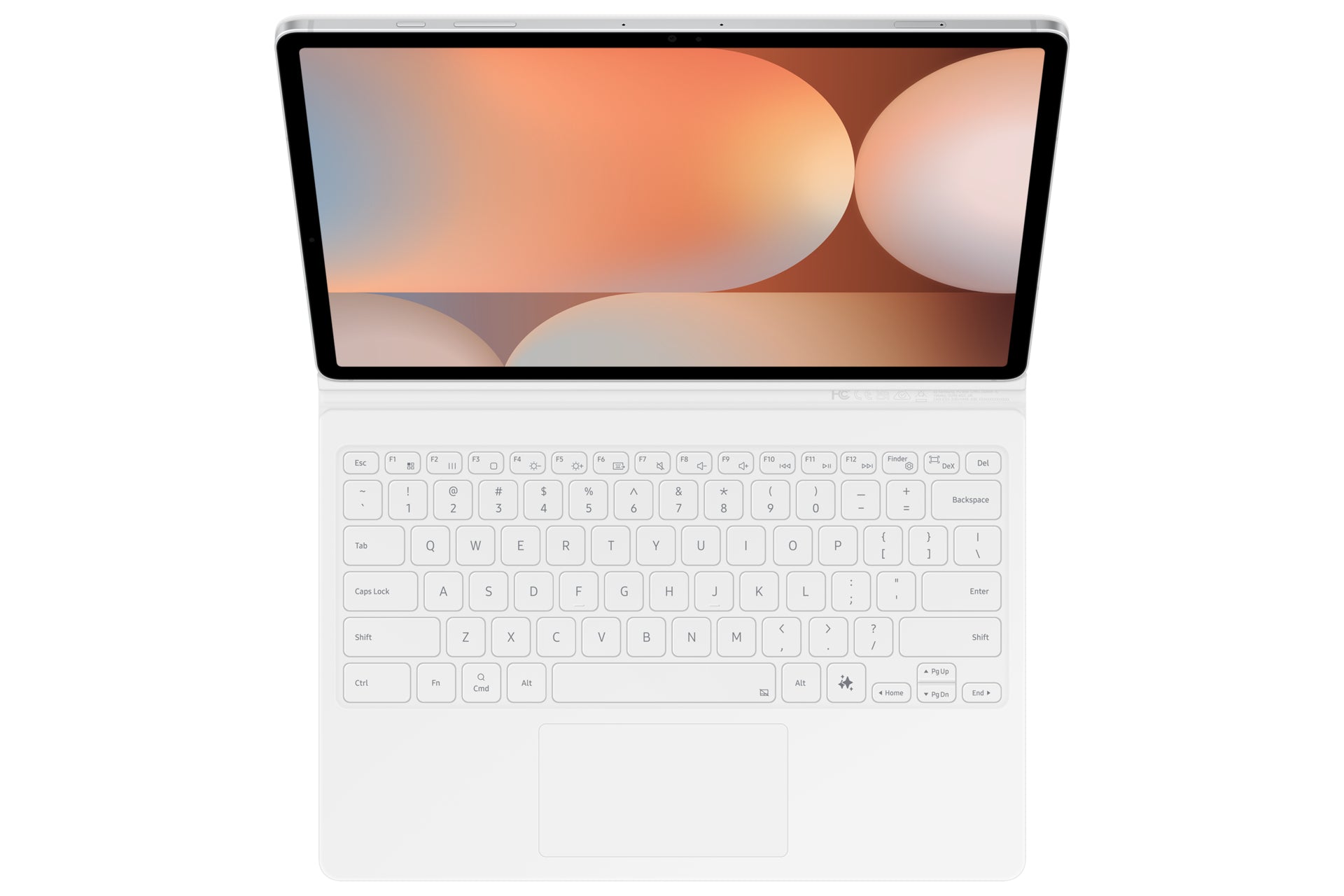 Samsung Tastatur-Case für Galaxy Tab S10+, Galaxy Tab S9+, Galaxy Tab S9 FE+ – QWERTY – Weiss