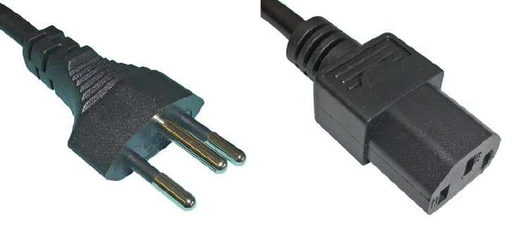 Diggelmann Netzkabel, T12 auf IEC C13, 250 V, 2 m, Schwarz, SPCBI15-2