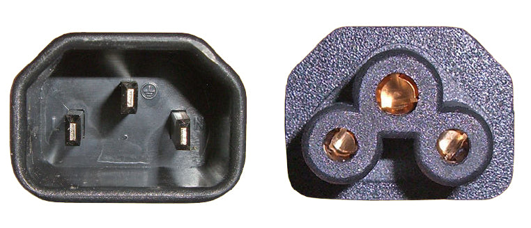 Diggelmann Netzkabel – IEC C14 zu IEC C5, 1,5 m, 2,5 A, Schwarz
