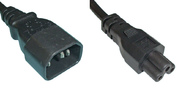 Diggelmann Netzkabel – IEC C14 zu IEC C5, 1,5 m, 2,5 A, Schwarz