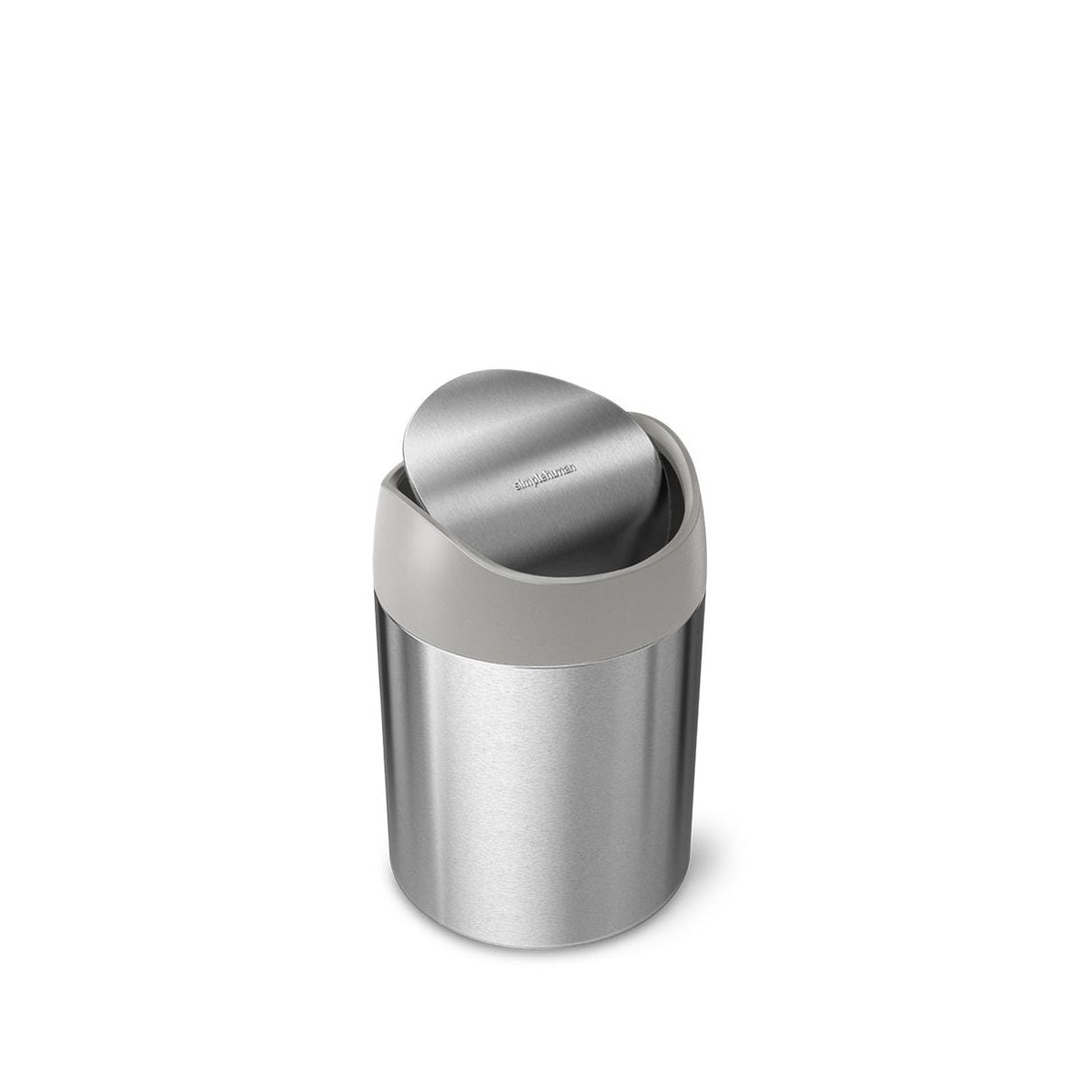Simplehuman Mülleimer, 1,5 l, Deckel, Edelstahl, Silber – Ø12,7 × 18,8 cm – CW2084