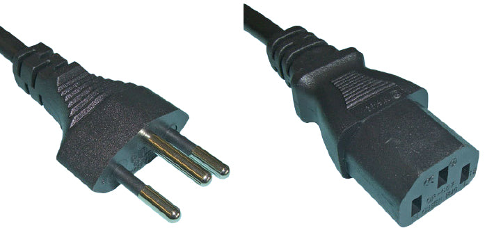 Diggelmann Netzkabel T12/C13 0,5 m Schwarz – RoHS konform