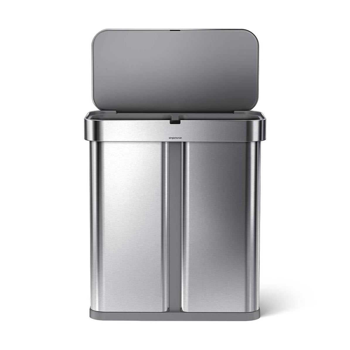 Simplehuman – Systempapierkorb – 25 l – Edelstahl, 2 Behälter
