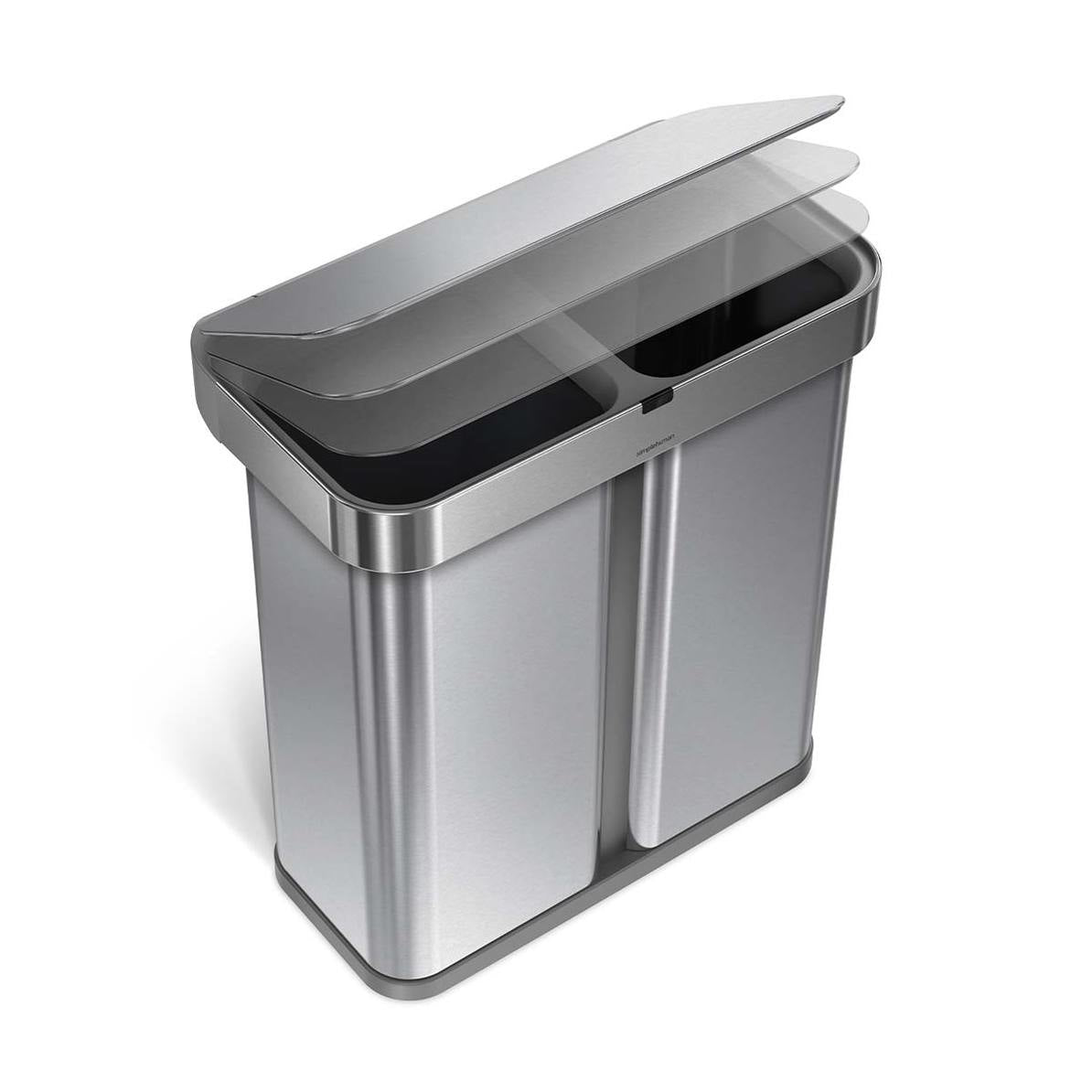 Simplehuman – Systempapierkorb – 25 l – Edelstahl, 2 Behälter