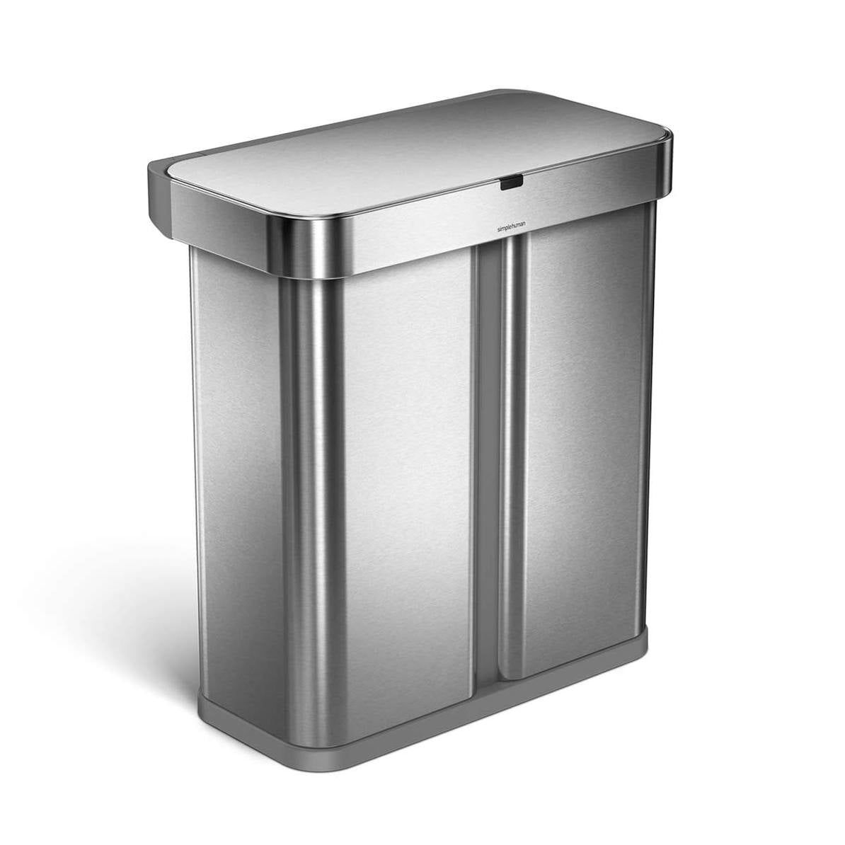 Simplehuman – Systempapierkorb – 25 l – Edelstahl, 2 Behälter