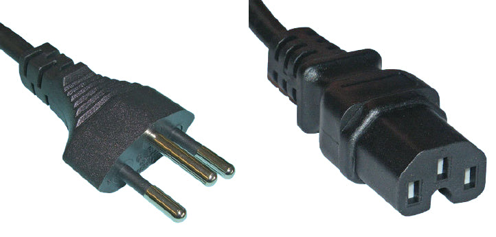 Diggelmann Netzkabel, T12 auf IEC C15, 0,5 m, Schwarz