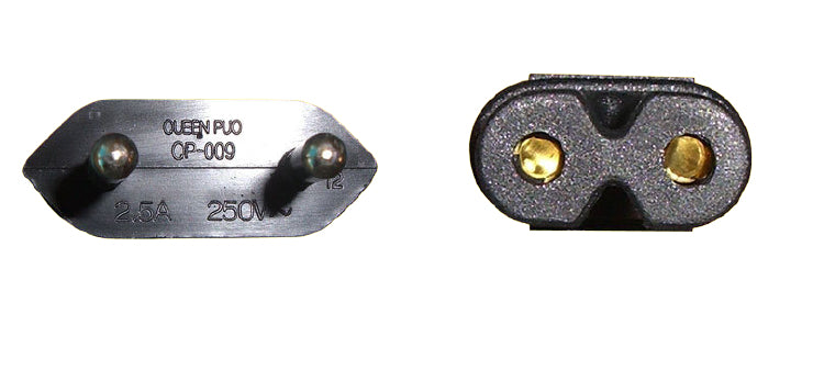 Diggelmann Netzkabel – IEC C26 zu IEC C7, 0,5 m, 250 V/2,5 A, Schwarz