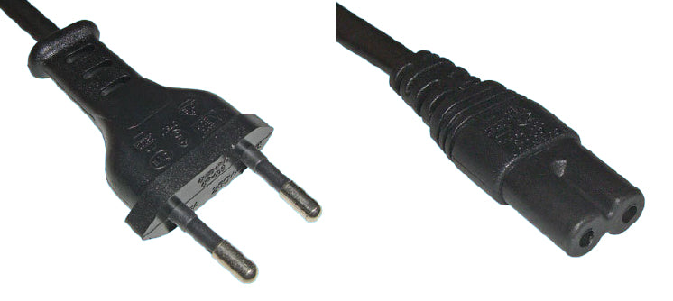 Diggelmann Netzkabel – IEC C26 zu IEC C7, 0,5 m, 250 V/2,5 A, Schwarz