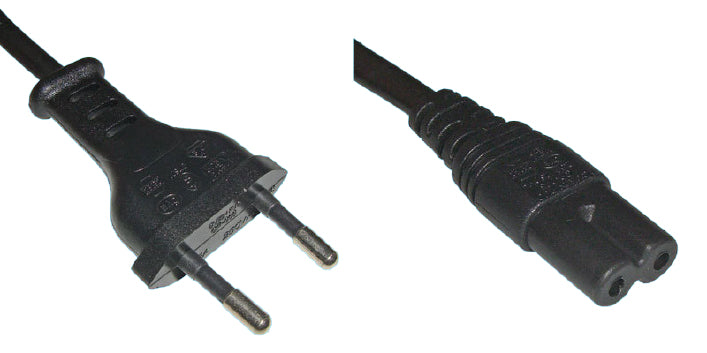 Diggelmann Netzkabel – T26–IEC C7, 5 m, 250 V/2,5 A, schwarz