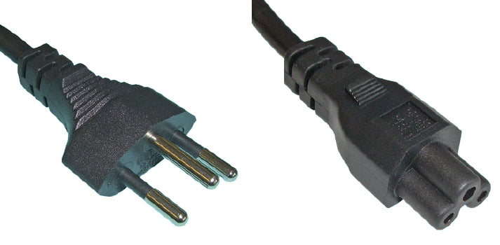 Diggelmann Netzkabel – T12/C5, 0,5 m, 3-polig schwarz