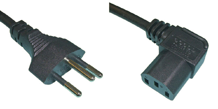 Diggelmann Netzkabel – T12–IEC C13, 1 m, 10 A, schwarz