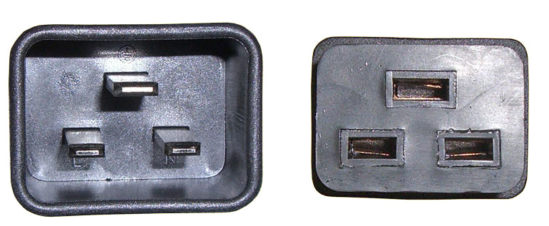 Diggelmann Netzkabel – IEC C20–IEC C19, 0,5 m, 250 V/16 A, schwarz