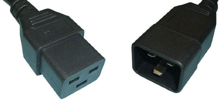 Diggelmann Netzkabel – IEC C20–IEC C19, 0,5 m, 250 V/16 A, schwarz