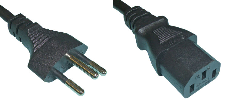 Diggelmann Netzkabel – T12–IEC C13, 2 m, 250 V/10 A, schwarz