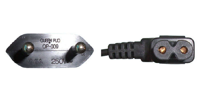 Diggelmann Netzkabel, T26 auf IEC C7, abgewinkelt, 230 V, 5 m, Schwarz