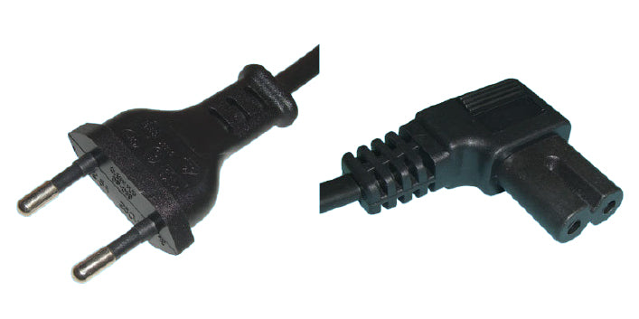 Diggelmann Netzkabel – T26–IEC C7, 0,5 m, 2,5 A, schwarz