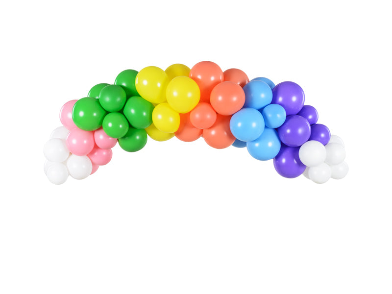 PartyDeco Ballon-Girlande Regenbogen – 2 m – 60 Stück – Mehrfarbig