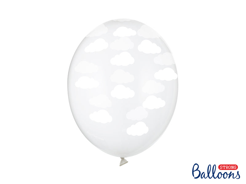 PartyDeco Babyshower Luftballons – weiss/transparent – Ø 30 cm – Latex – 6 Stk