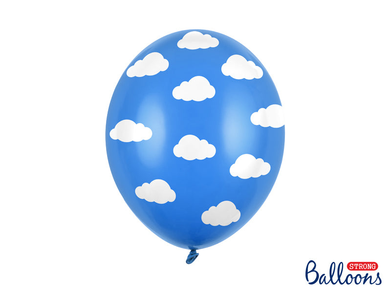PartyDeco Luftballons Wolken – mehrfarbig – Ø 30 cm – Latex – 6 Stk