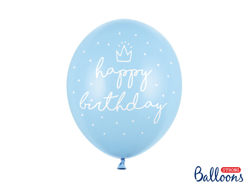 PartyDeco Luftballons Junge – Hellblau – Ø 30 cm – Latex – 6 Stk