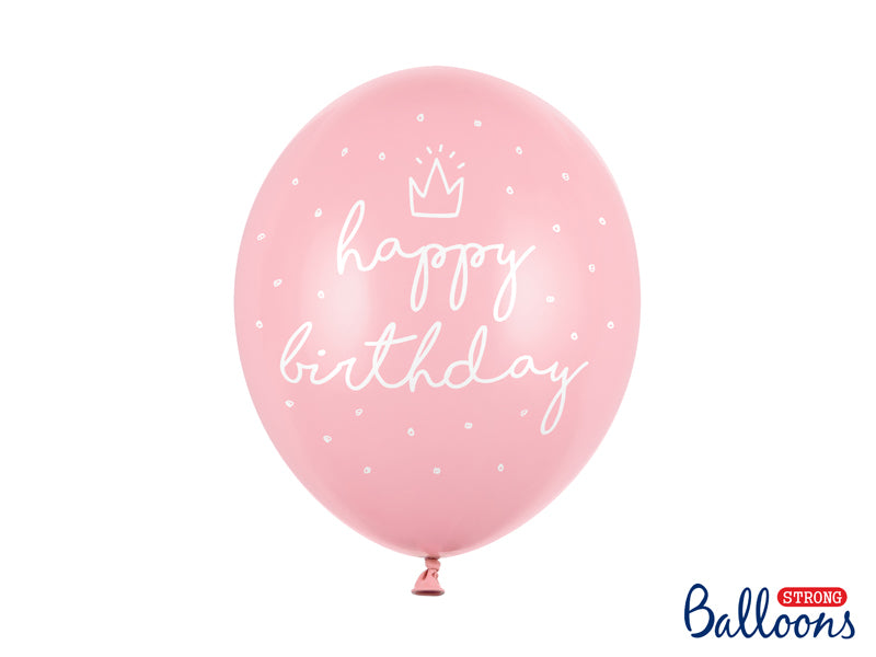 PartyDeco Luftballons Happy Birthday – mehrfarbig – Ø 30 cm – Latex – 6 Stk