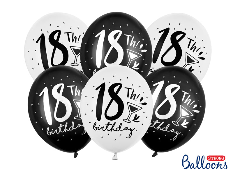 PartyDeco Geburtstagsluftballons – Weiss – Ø 30 cm – Latex – 6 Stk