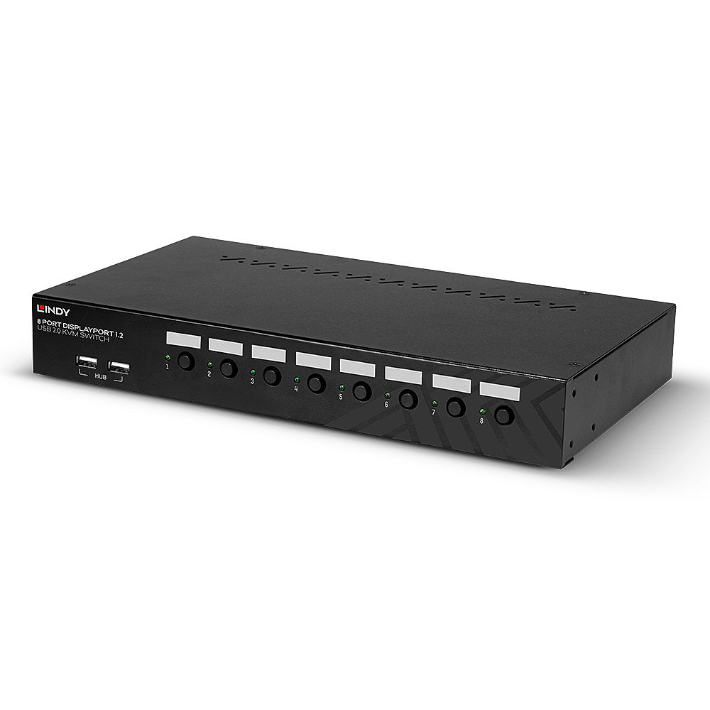 Lindy KVM-Switch 8-Port, DisplayPort 1.2/USB 2.0/Audio