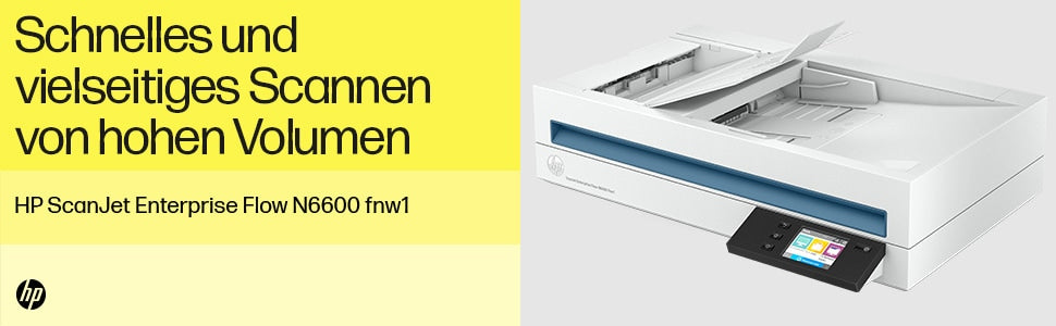 HP Scanjet Enterprise Flow N6600 – Flachbett + ADF, A4, Duplex, 50 ppm, ADF 100 Blatt, WLAN/LAN, 1'200 dpi