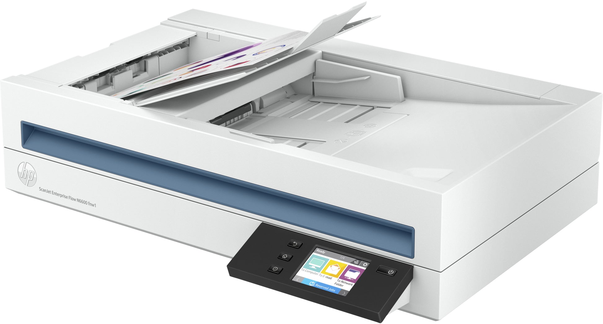 HP Scanjet Enterprise Flow N6600 – Flachbett + ADF, A4, Duplex, 50 ppm, ADF 100 Blatt, WLAN/LAN, 1'200 dpi