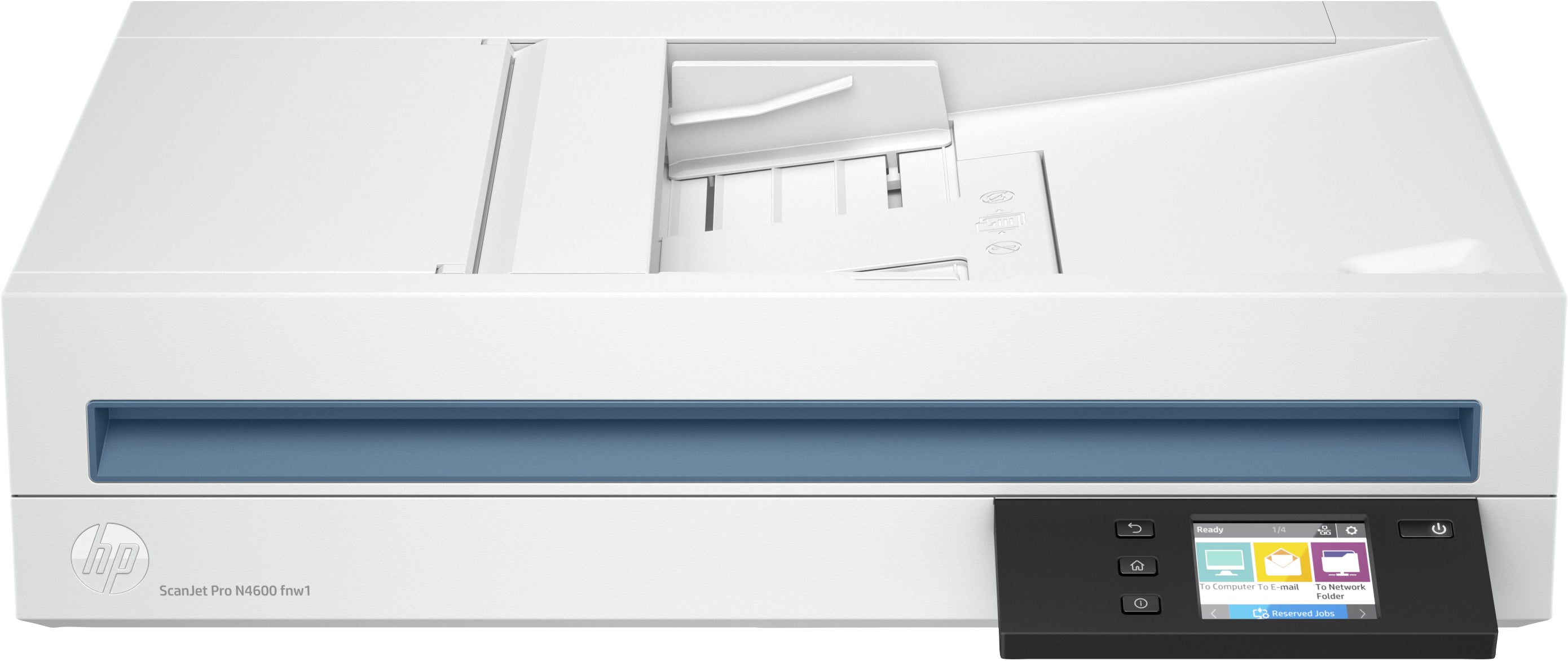 HP Scanjet Pro N4600 Fnw1 – Flachbett + ADF, A4, Duplex, 40 Seiten pro Minute, ADF 100 Blatt, WLAN, 1'200 dpi