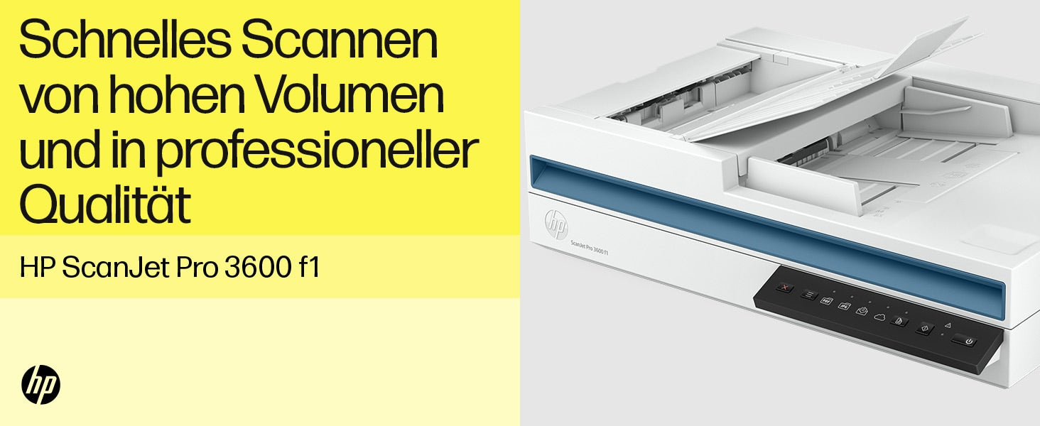 HP Scanjet Pro 3600 F1 – Flachbettscanner mit ADF, A4, Duplex, 30 ppm, 1200 dpi, USB