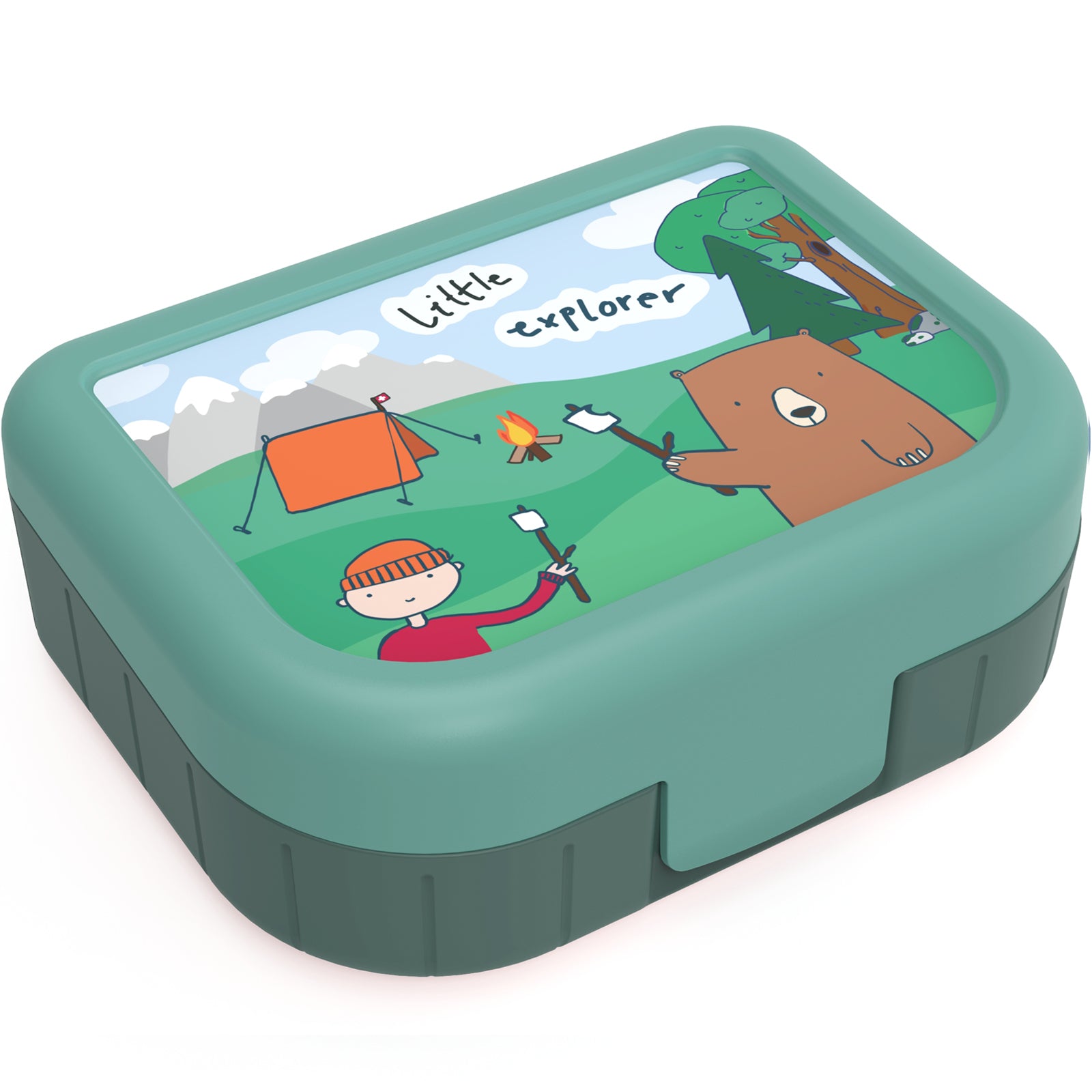 Rotho Memory Kids – Lunchbox 1 l, 16,6 × 13,6 × 6,1 cm, Polypropylen (PP), grün