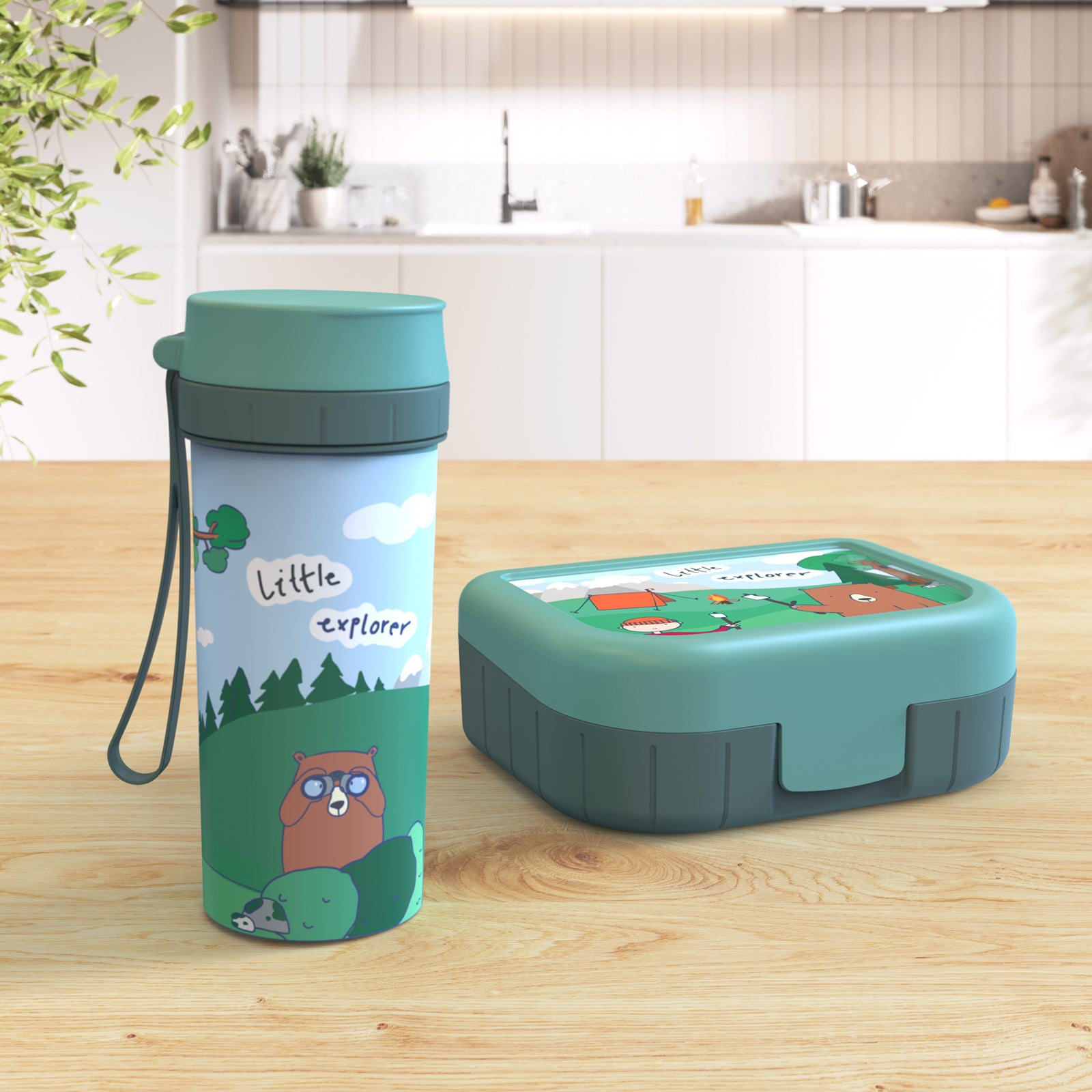 Rotho Memory Kids – Lunchbox 1 l, 16,6 × 13,6 × 6,1 cm, Polypropylen (PP), grün