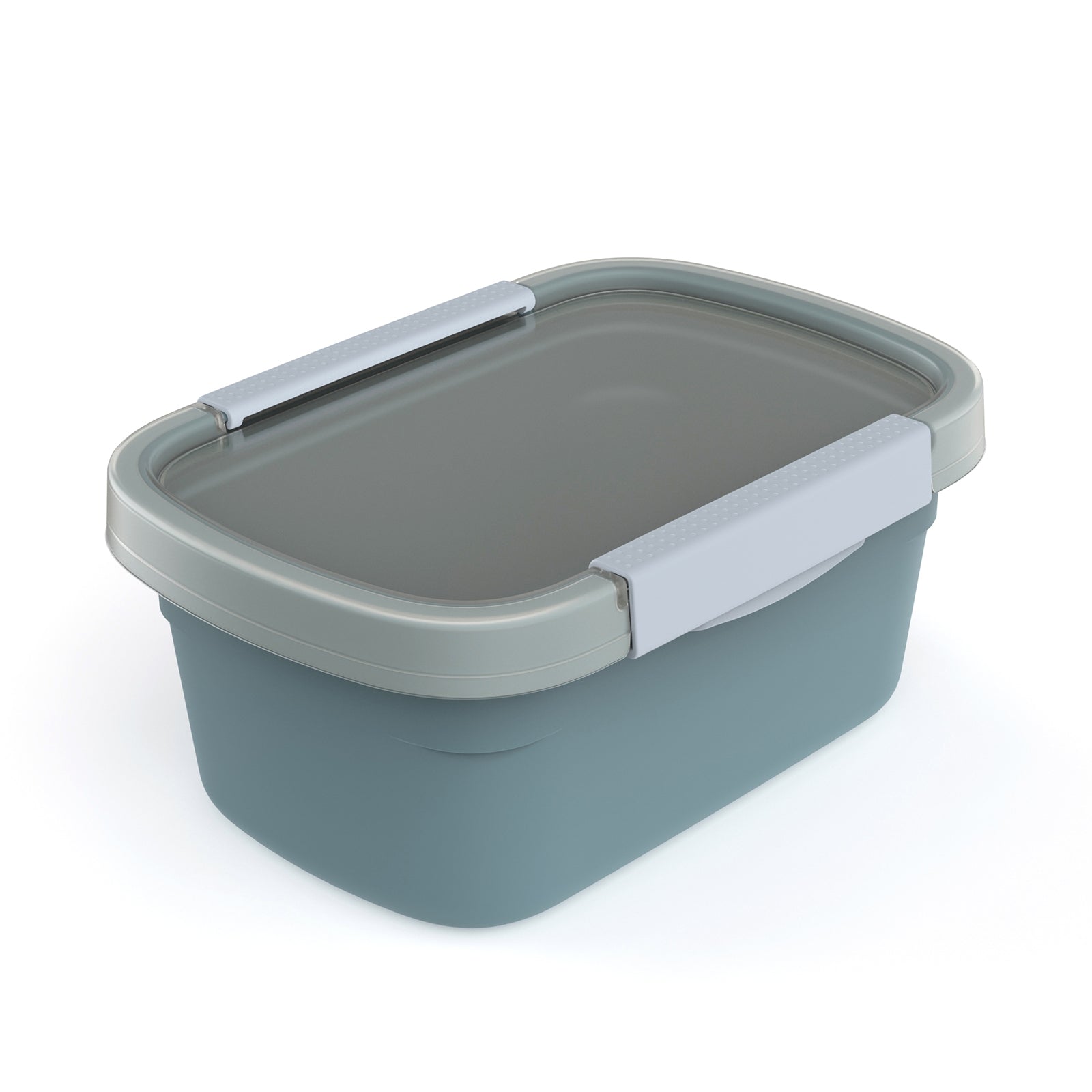 Rotho Kühlschrankdose Clic Eco – 1,5 l – rechteckig – Kunststoff – Blau – 15 × 9,6 × 22 cm