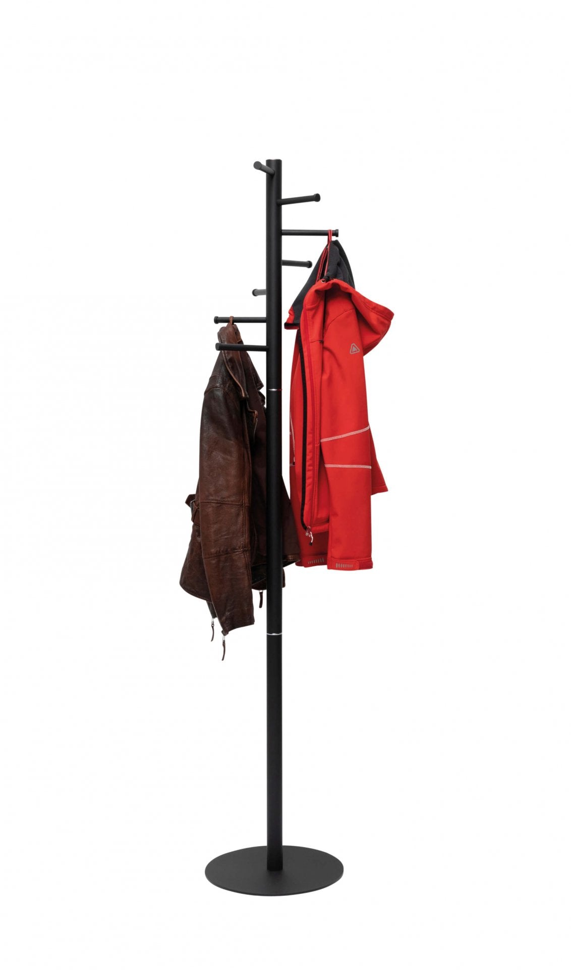 MAULcaurus Garderobenständer 7 Haken – Metall – Schwarz – 1'770 mm