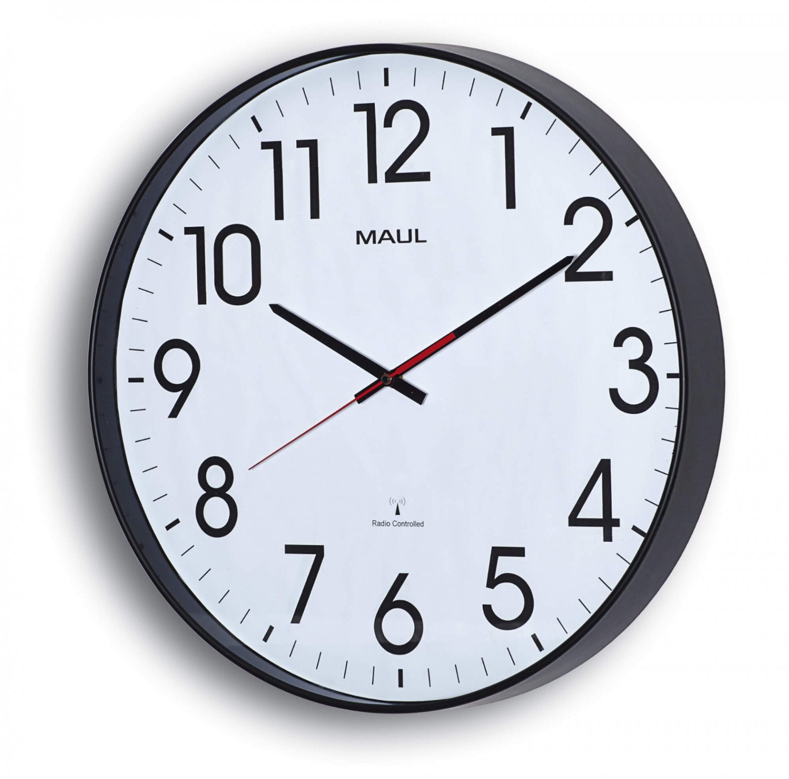 MAULclimb Wanduhr – Funk, analog, Ø 47 cm, Schwarz