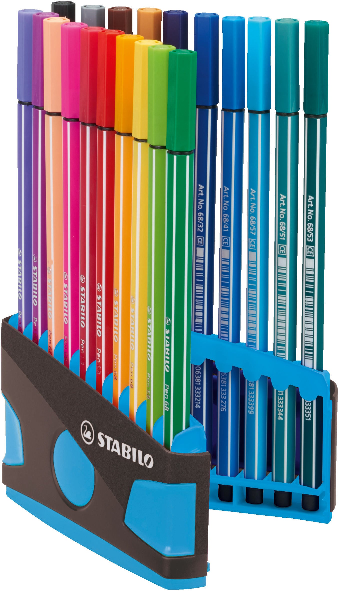 STABILO Pen 68 Filzstift – Rundspitze, 1 mm, wasserbasiert, 20 Farben