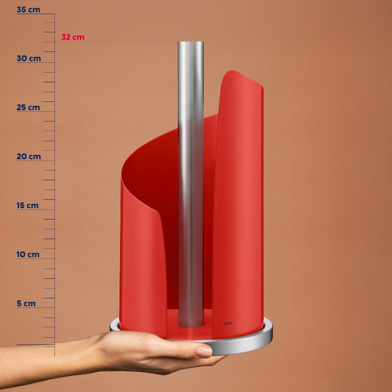 Kela Küchenrollenhalter Metall, Ø 15 × 32 cm, rot