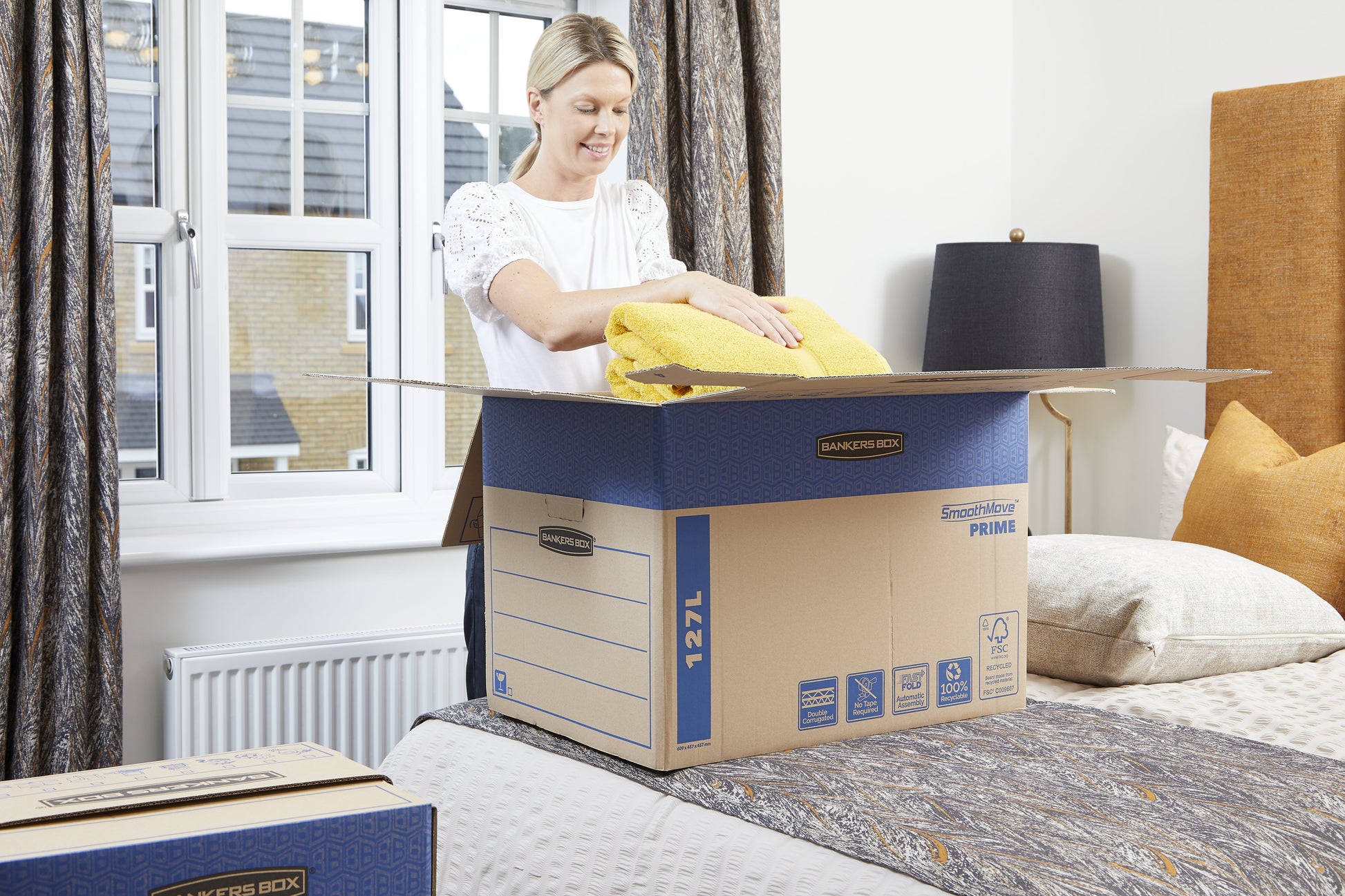 Fellowes R-Kive Umzugsbox 127 l – 480 × 463 × 632 mm, braun, Karton, 5er Pack