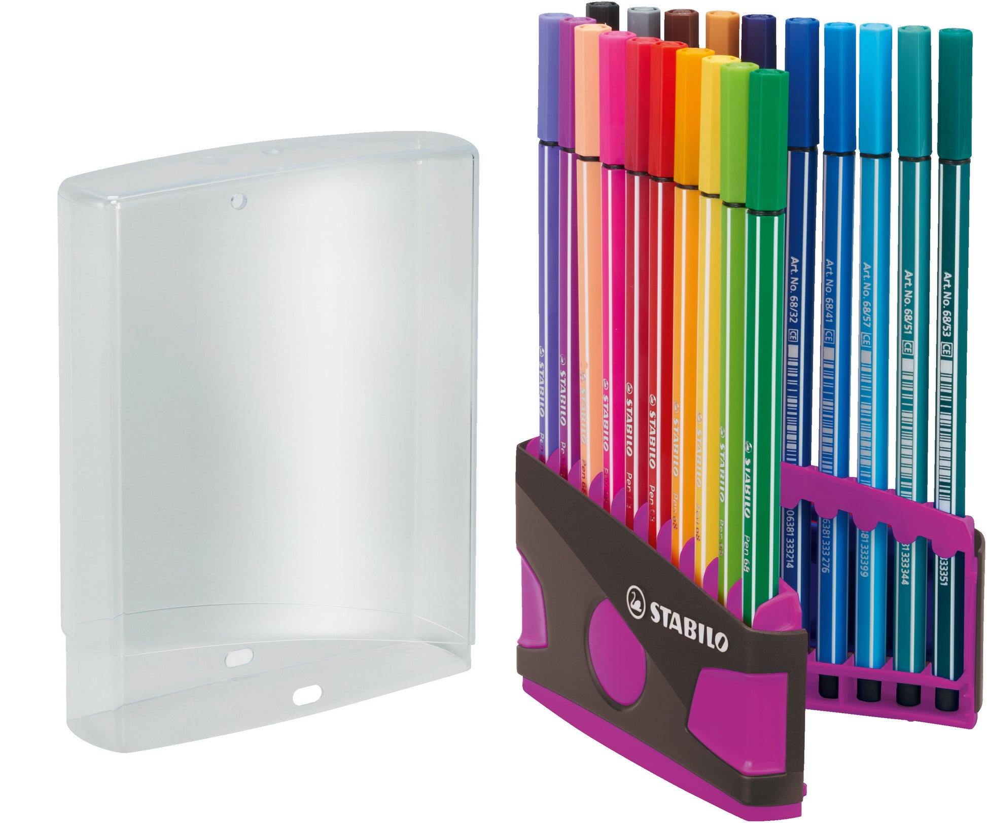 STABILO Pen 68 Filzstift – Rundspitze, 1 mm, wasserbasiert, 20 Farben