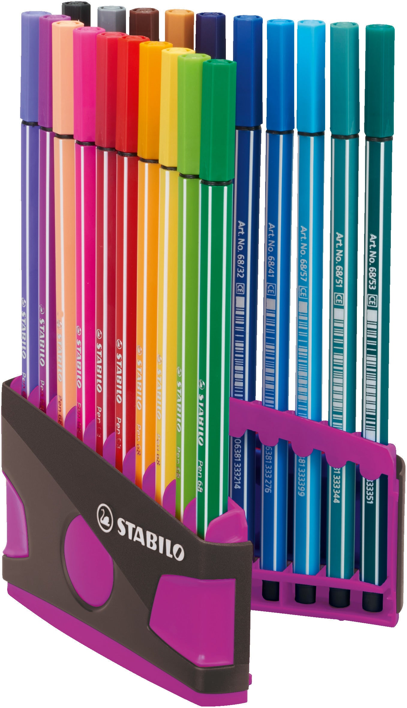 STABILO Pen 68 Filzstift – Rundspitze, 1 mm, wasserbasiert, 20 Farben