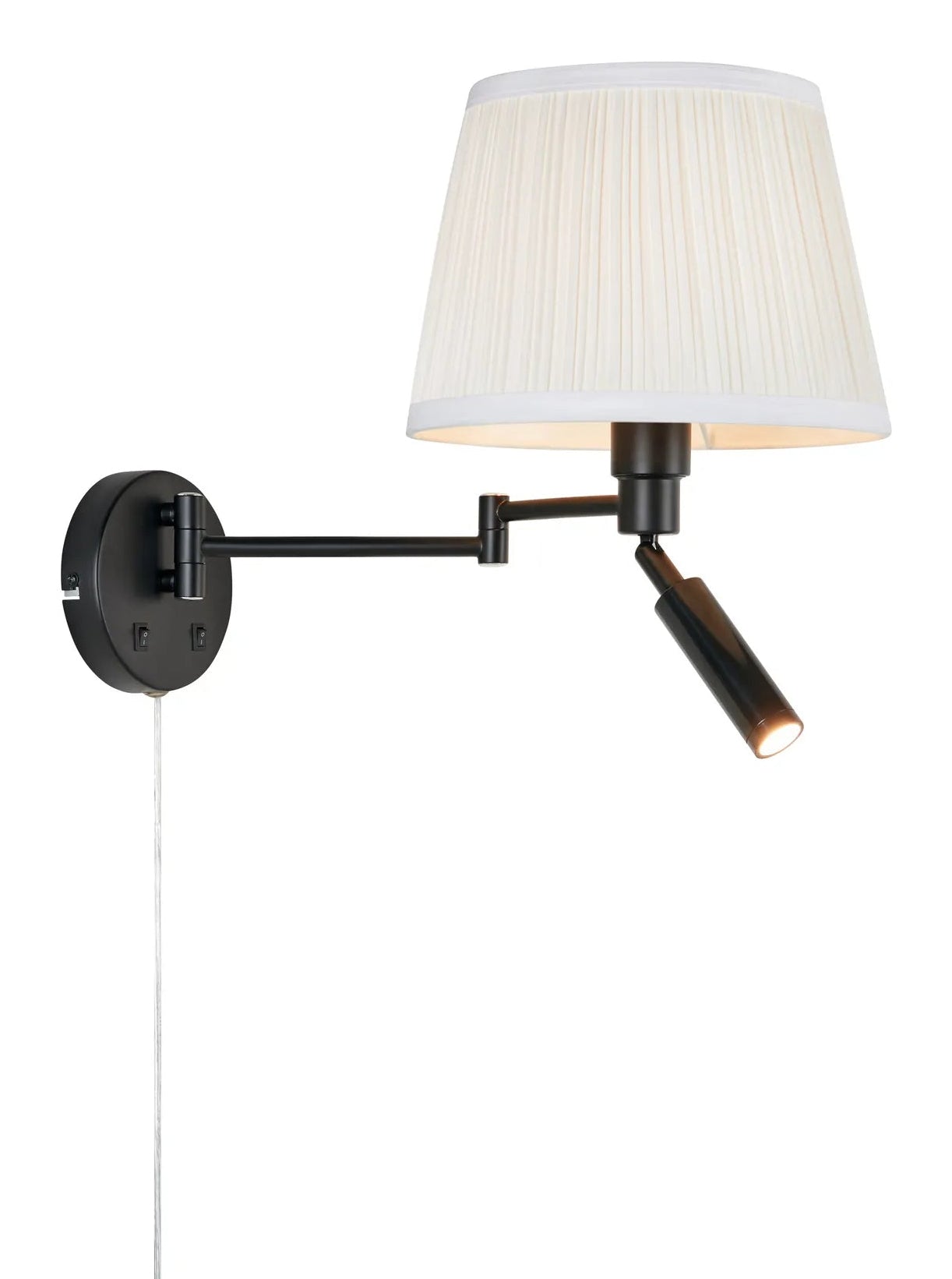 Markslöjd Wandleuchte Pivot – 170 lm, 60 W, 3000 K, Schwarz/Weiss, Ein/Aus-Schalter