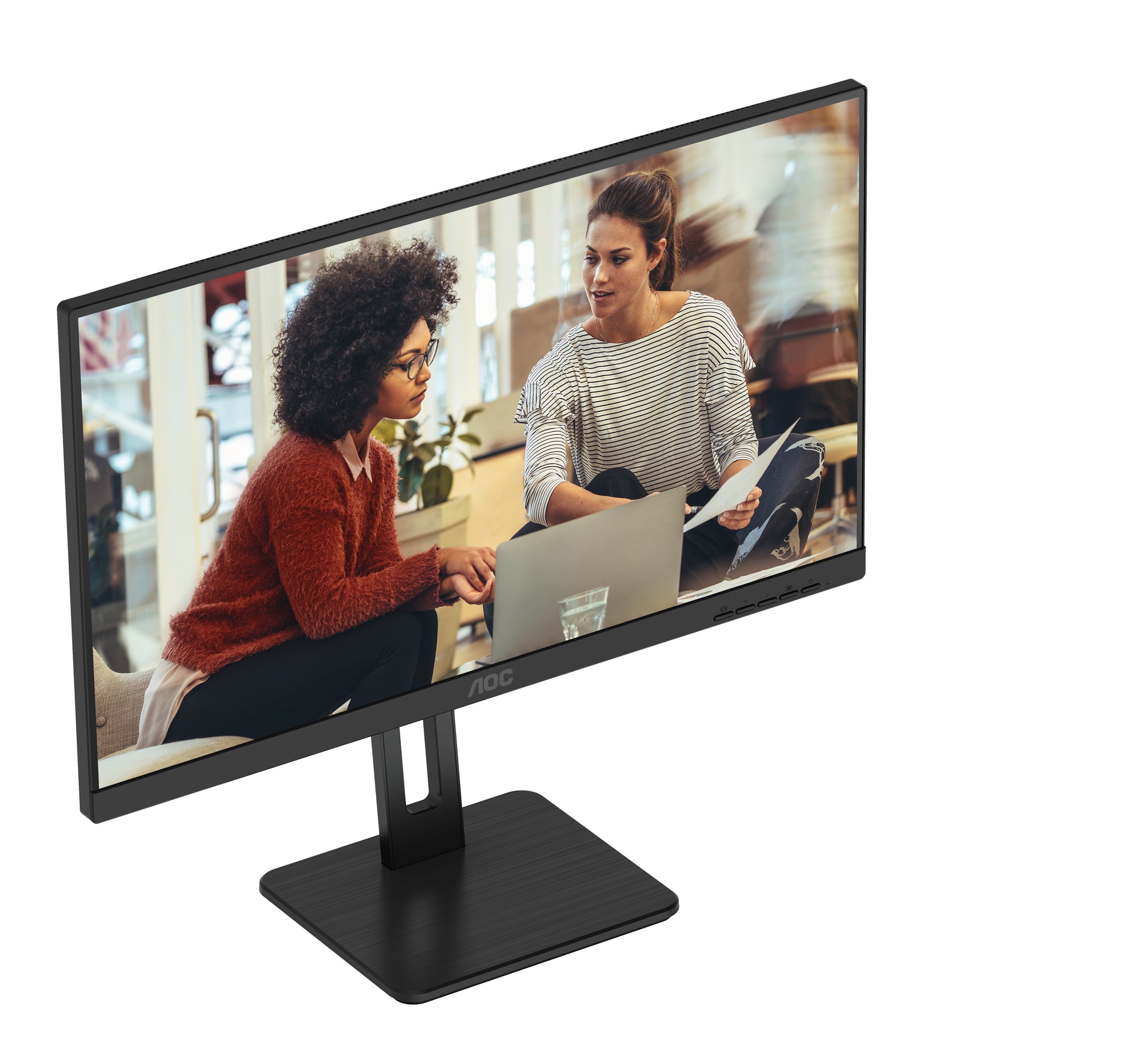 AOC U27E3UF – Monitor, 27", 60 Hz, 350 cd/m², Adaptive Sync, Daisy Chain, USB-Hub, VESA 100 × 100, Schwarz